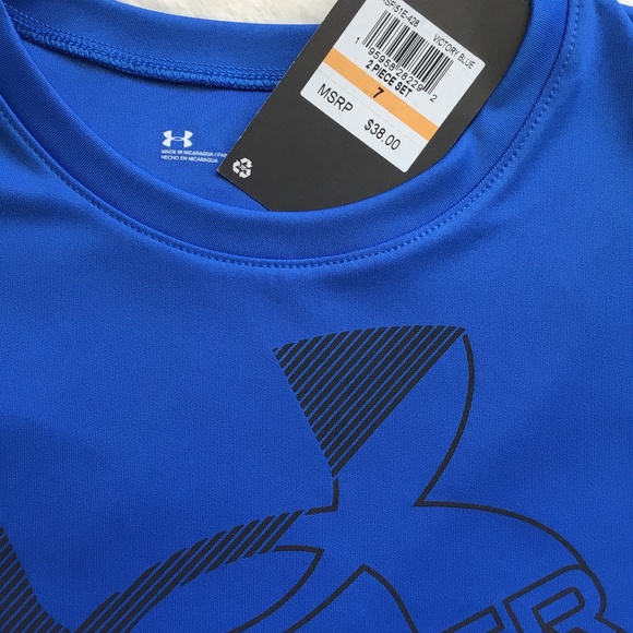 Under Armour Victory Blue 2 Piece Set Boys Size 7 - Picture 2 of 7